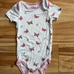 Kyte BABY Pink Butterfly Print Baby Onesie